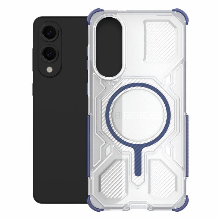 Захисний чохол Deexe Clear Bibercas для Samsung Galaxy S25 Edge (S937) - Blue: фото 2 з 7