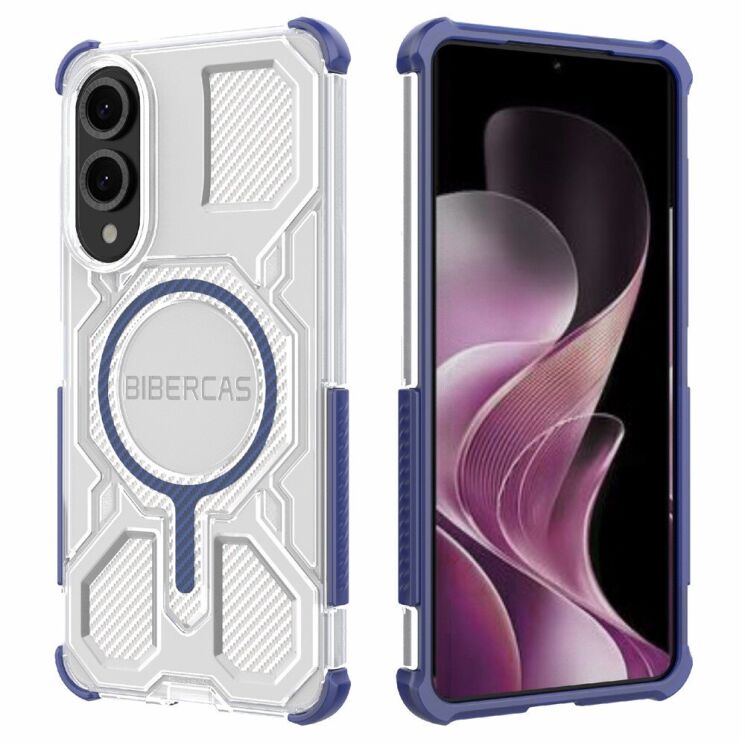 Захисний чохол Deexe Clear Bibercas для Samsung Galaxy S25 Edge (S937) - Blue: фото 1 з 7