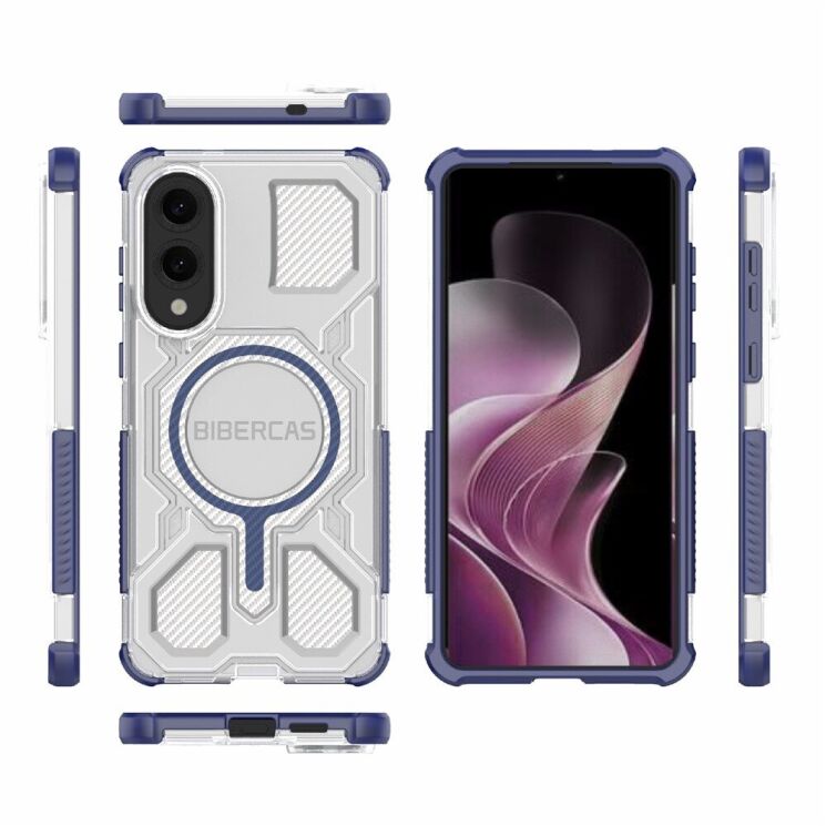 Захисний чохол Deexe Clear Bibercas для Samsung Galaxy S25 Edge (S937) - Blue: фото 6 з 7
