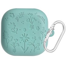 Захисний чохол Deexe Flower Pattern для Samsung Galaxy Buds 4 / Buds 4 Pro - Green: фото 1 з 6