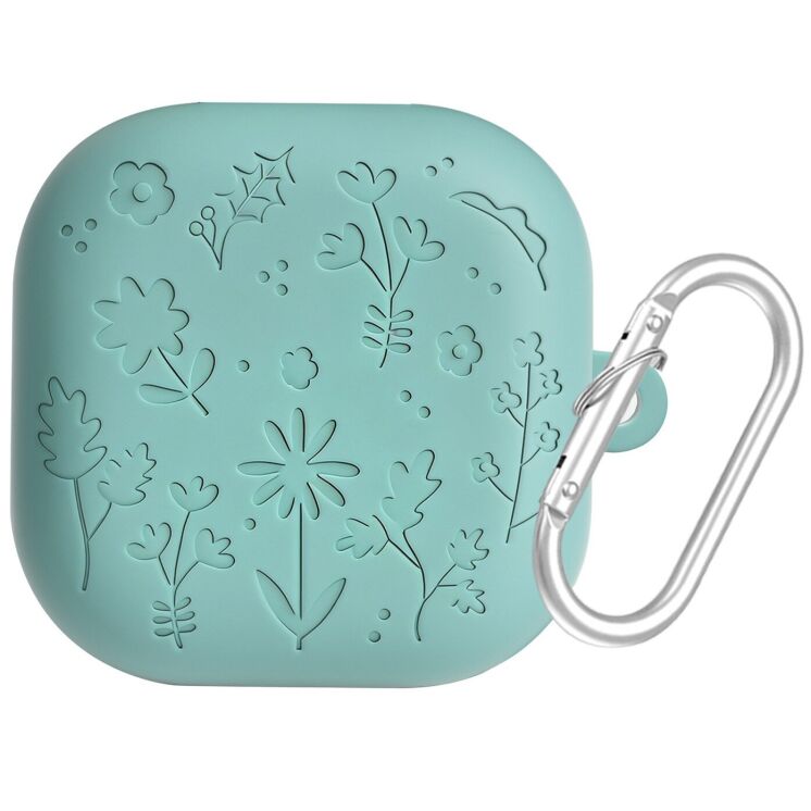 Захисний чохол Deexe Flower Pattern для Samsung Galaxy Buds 4 / Buds 4 Pro - Green: фото 1 з 6