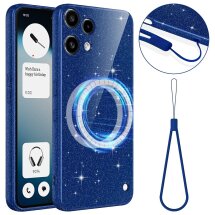 Захисний чохол Deexe Glitter Case with MagSafe для Nothing Phone (3a) Lite - Blue: фото 1 з 7