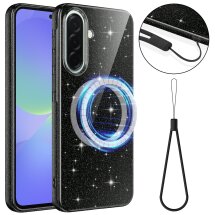 Захисний чохол Deexe Glitter Case with MagSafe для Samsung Galaxy A37 (A376) / A36 (A366) / A56 (A566) - Black: фото 1 з 7