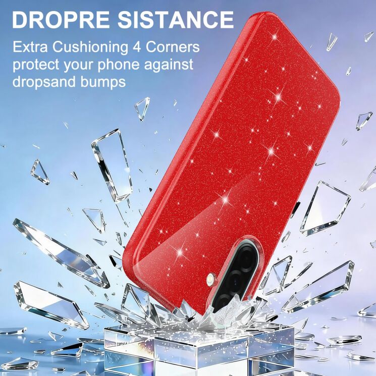 Захисний чохол Deexe Glitter Case with MagSafe для Samsung Galaxy A37 (A376) / A36 (A366) / A56 (A566) - Red: фото 6 з 7