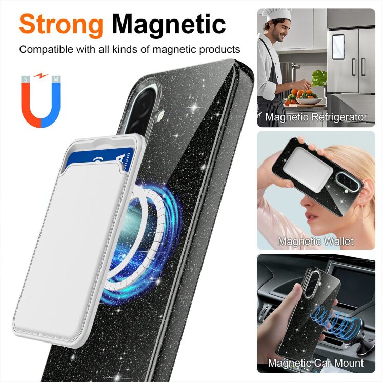 Захисний чохол Deexe Glitter Case with MagSafe для Samsung Galaxy A37 (A376) / A36 (A366) / A56 (A566) - Red: фото 2 з 7