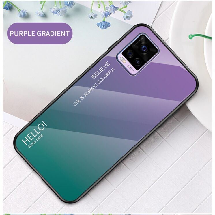Защитный чехол Deexe Gradient Color для VIVO V20 - Purple / Green: фото 2 из 11
