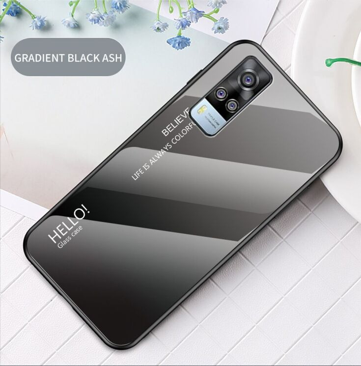 Защитный чехол Deexe Gradient Color для VIVO Y31 / Y53s - Black / Grey: фото 2 из 12