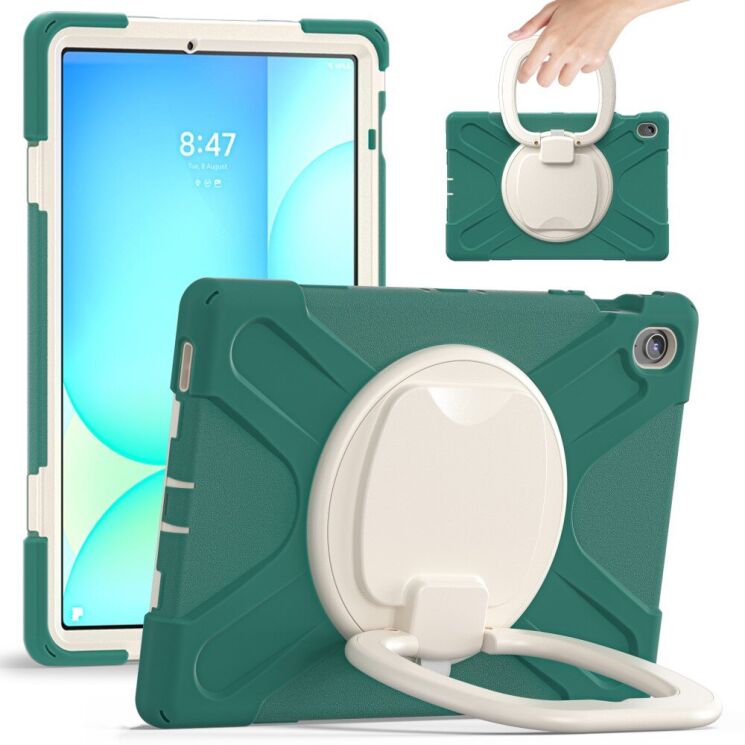 Защитный чехол Deexe Hand Grip для Samsung Galaxy Tab S10 FE Plus - Green: фото 1 из 17