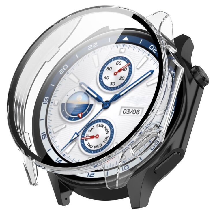 Защитный чехол Deexe Hard Frame для OPPO Watch X / OnePlus Watch 2 - Transparent White: фото 1 из 7