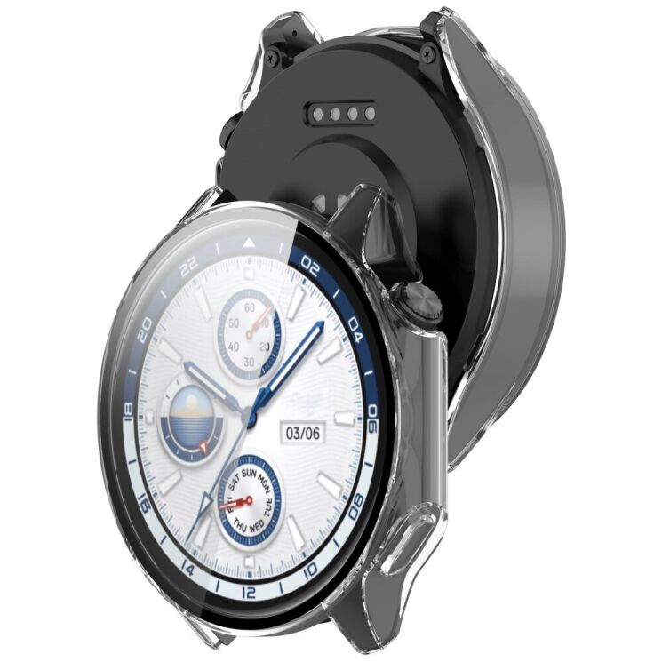 Защитный чехол Deexe Hard Frame для OPPO Watch X / OnePlus Watch 2 - Transparent White: фото 6 из 7