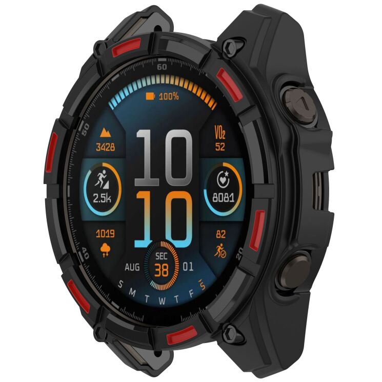 Защитный чехол Deexe Hollow Cover для Garmin Tactix 8 (47mm) - Black / Red: фото 5 из 7