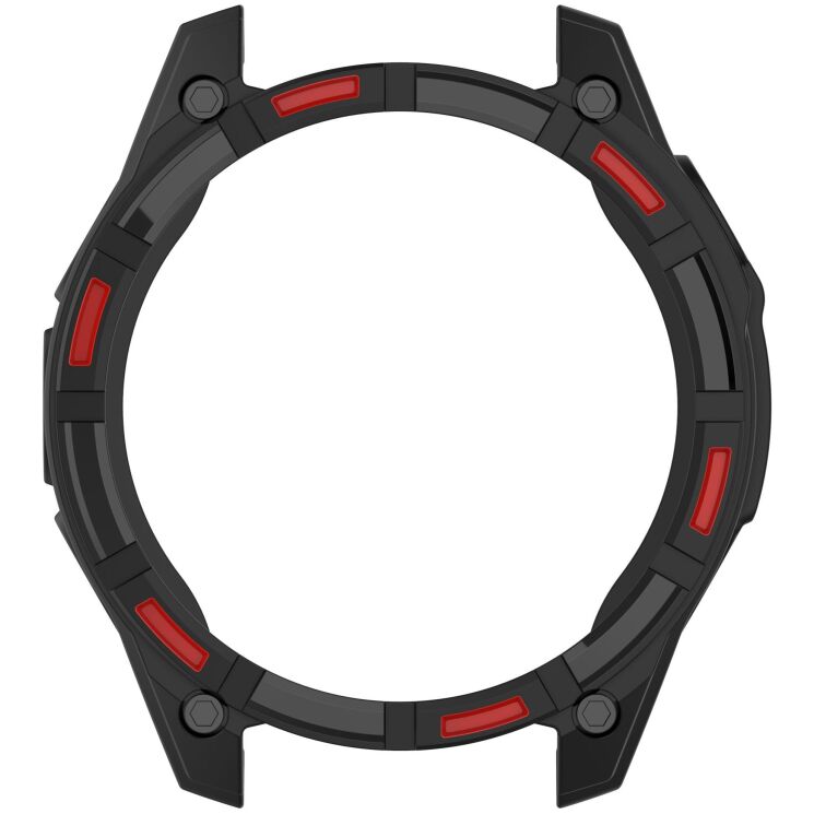 Защитный чехол Deexe Hollow Cover для Garmin Tactix 8 (47mm) - Black / Red: фото 4 из 7