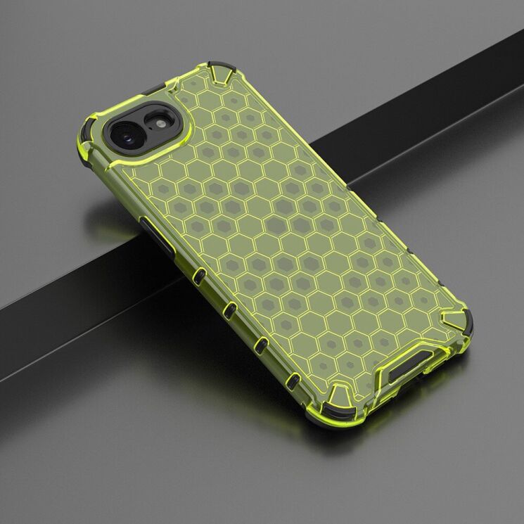 Защитный чехол Deexe Honeycomb Series для Apple iPhone 16e - Green: фото 3 из 7