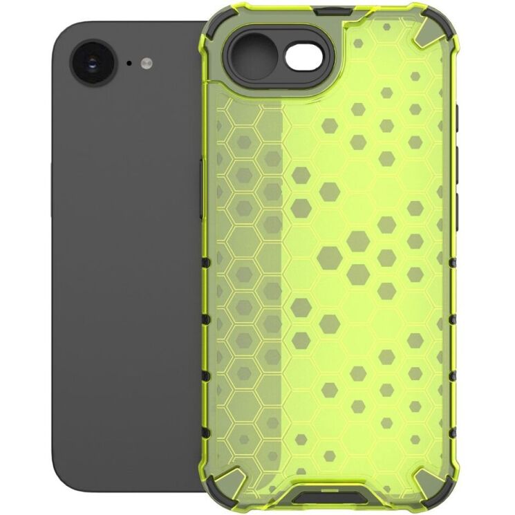 Защитный чехол Deexe Honeycomb Series для Apple iPhone 16e - Green: фото 2 из 7