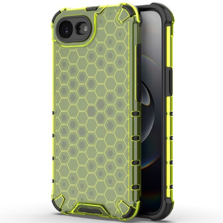 Защитный чехол Deexe Honeycomb Series для Apple iPhone 16e - Green: фото 1 из 7