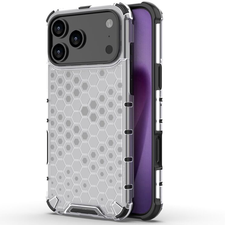Захисний чохол Deexe Honeycomb Series для Apple iPhone 17 Pro Max - Grey: фото 1 з 6