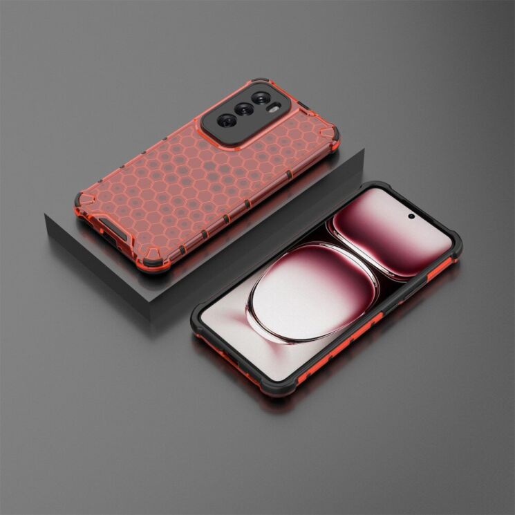 Защитный чехол Deexe Honeycomb Series для OPPO Reno 12 Pro - Red: фото 3 из 5