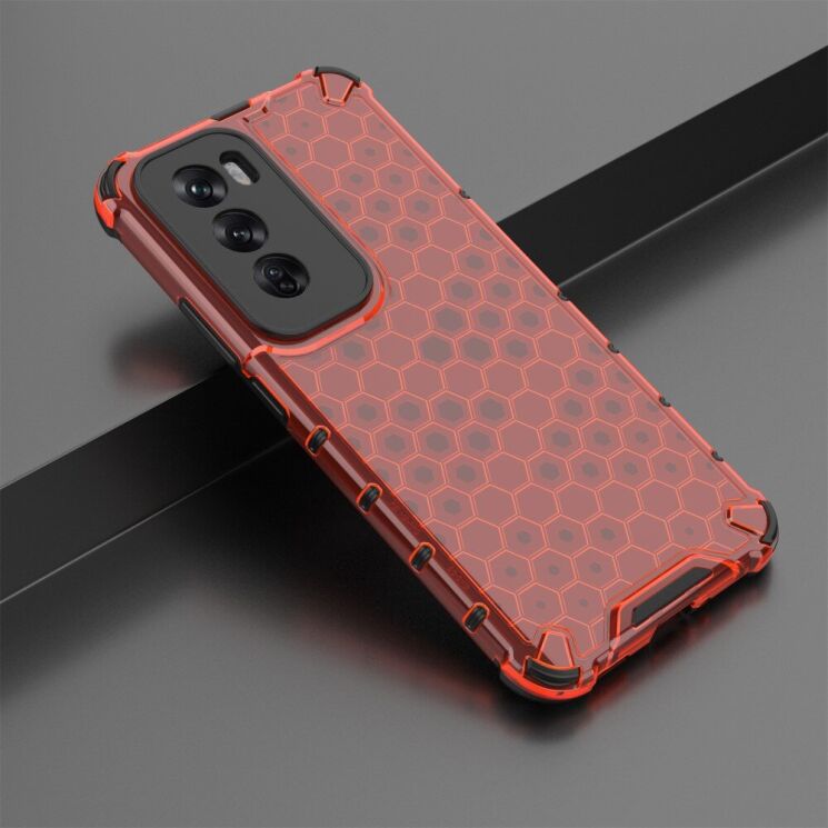 Защитный чехол Deexe Honeycomb Series для OPPO Reno 12 Pro - Red: фото 2 из 5
