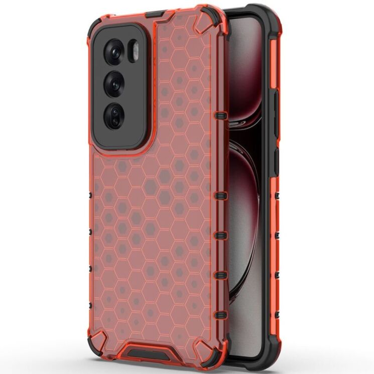 Защитный чехол Deexe Honeycomb Series для OPPO Reno 12 Pro - Red: фото 1 из 5