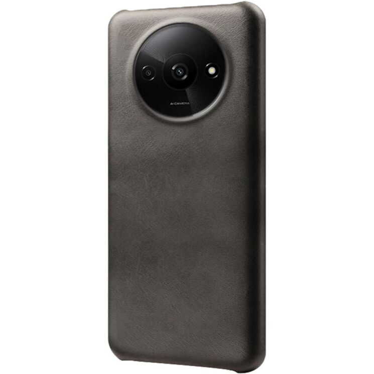 Захисний чохол Deexe Leather Back Cover для Xiaomi Redmi A3 - Black: фото 2 з 4