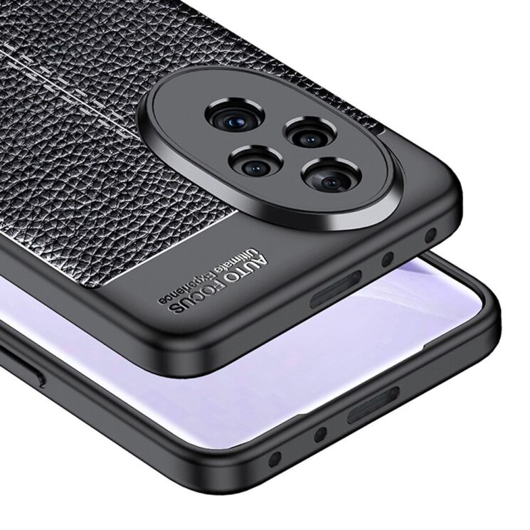 Захисний чохол Deexe Leather Cover для Honor 200 Pro - Black: фото 5 з 7