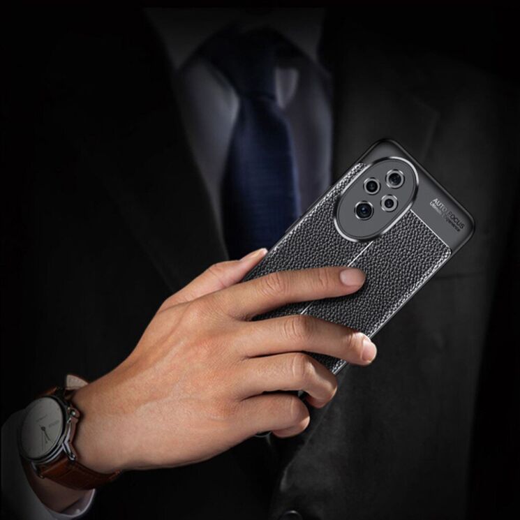 Захисний чохол Deexe Leather Cover для Honor 200 Pro - Black: фото 4 з 7