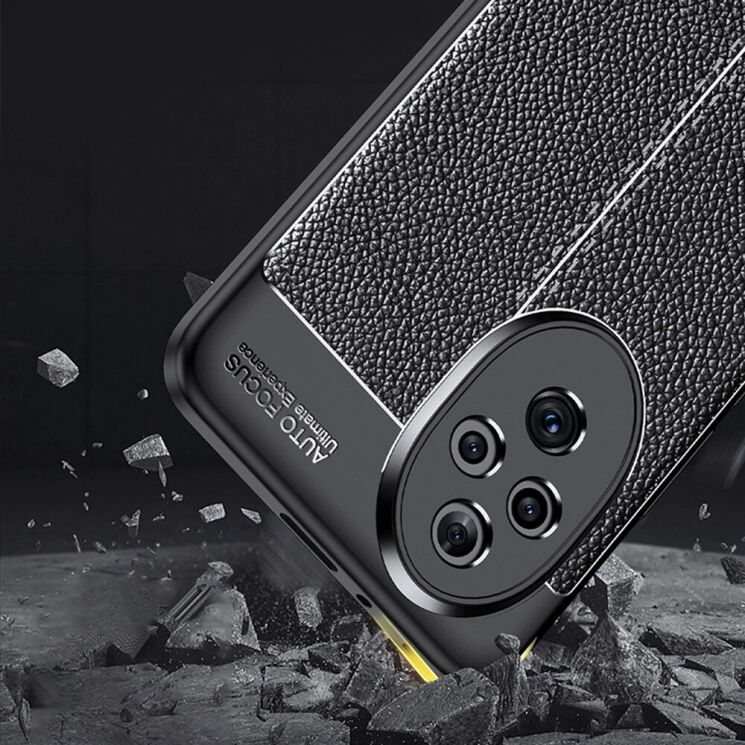 Захисний чохол Deexe Leather Cover для Honor 200 Pro - Black: фото 2 з 7