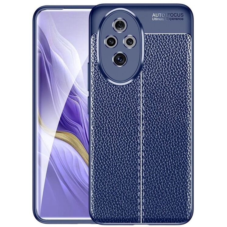 Защитный чехол Deexe Leather Cover для Honor 200 Pro - Blue: фото 1 из 7