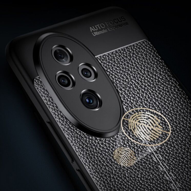 Захисний чохол Deexe Leather Cover для Honor 200 Pro - Black: фото 3 з 7