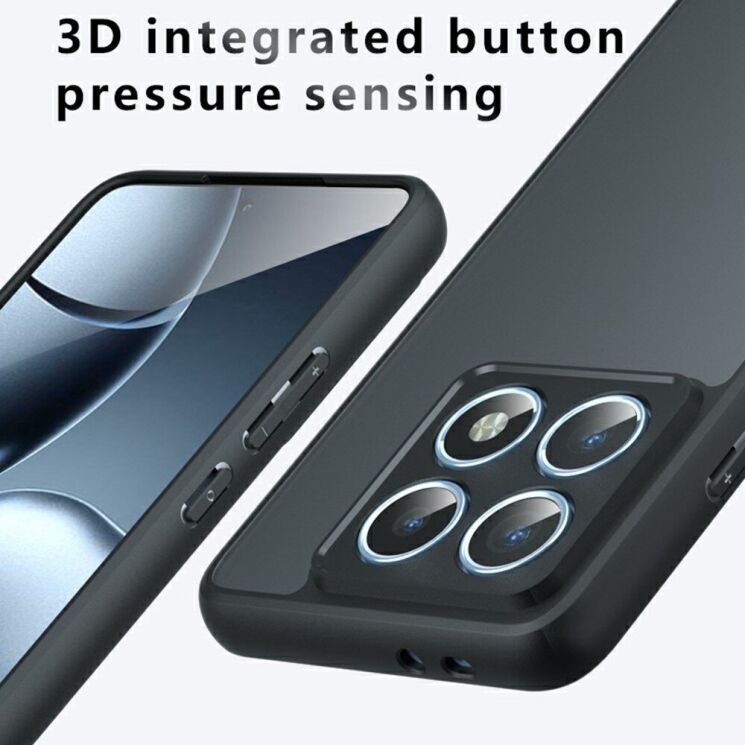 Защитный чехол Deexe Matte Skin для Xiaomi 14T Pro - Transparent / Black: фото 10 из 12