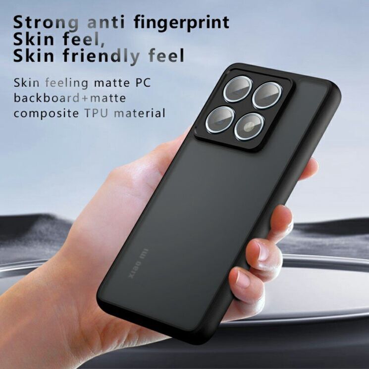 Защитный чехол Deexe Matte Skin для Xiaomi 14T Pro - Transparent / Black: фото 7 из 12