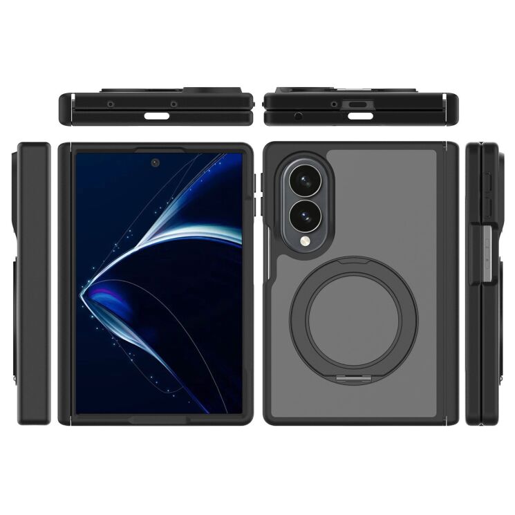 Захисний чохол Deexe Matte Skin Kickstand with MagSafe (FF) для Samsung Galaxy Fold 8 - Blue: фото 7 з 8