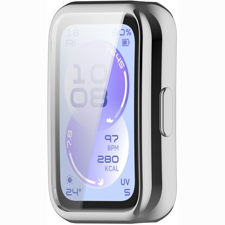 Защитный чехол Deexe Protective Frame для Huawei Band 11 - Electroplated Silver (331001S) Защитный чехол Deexe Protective Frame для Huawei Band 11 - Electroplated Silver: фото 3 из 7