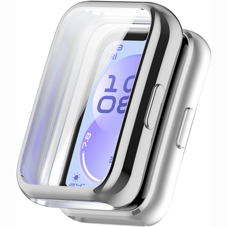 Защитный чехол Deexe Protective Frame для Huawei Band 11 - Electroplated Silver (331001S) Защитный чехол Deexe Protective Frame для Huawei Band 11 - Electroplated Silver: фото 1 из 7