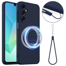 Защитный чехол Deexe Silicone Case with MagSafe для Samsung Galaxy A27 (A276) - Dark Blue: фото 1 из 8