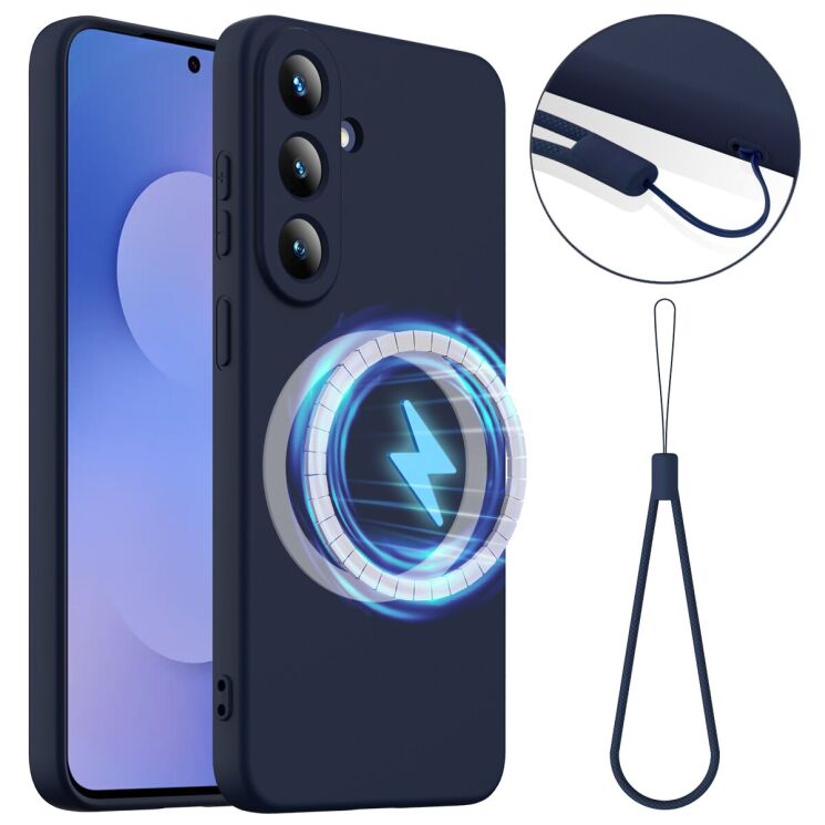 Защитный чехол Deexe Silicone Case with MagSafe для Samsung Galaxy S26 FE - Dark Blue: фото 1 из 9