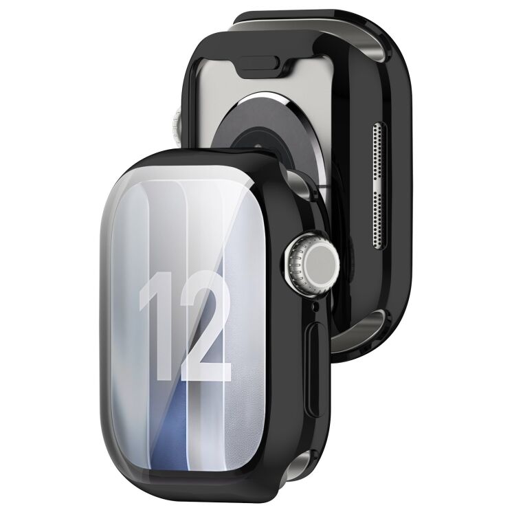 Захисний чохол Deexe Silicone Frame для Apple Watch 12 46mm - Black: фото 3 з 7
