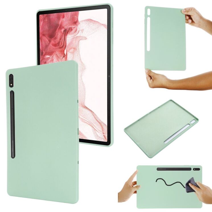 Защитный чехол Deexe Silicone Shell для Samsung Galaxy Tab S10 Plus - Green: фото 2 из 8