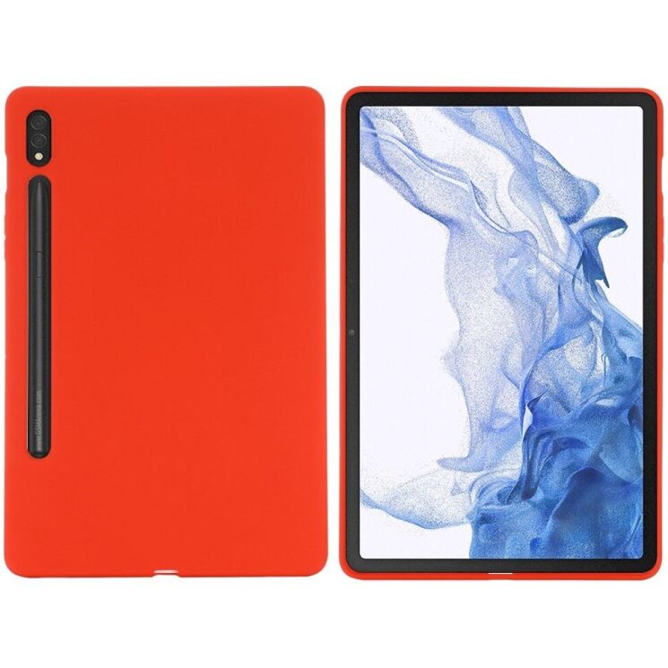 Защитный чехол Deexe Silicone Shell для Samsung Galaxy Tab S8 Ultra (T900/906) - Red: фото 2 из 12