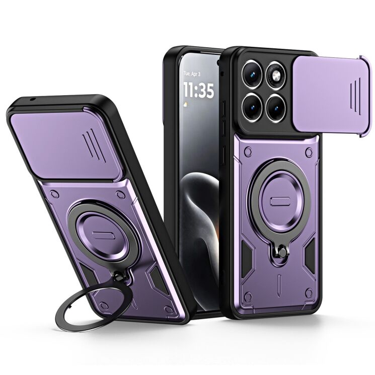 Защитный чехол Deexe Slider Stand для Motorola Edge 70 Fusion - Purple: фото 1 из 9