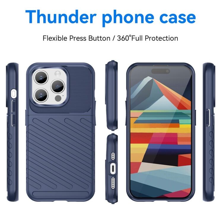 Защитный чехол Deexe Thunder Series для Apple iPhone 15 Pro Max - Blue: фото 7 из 7