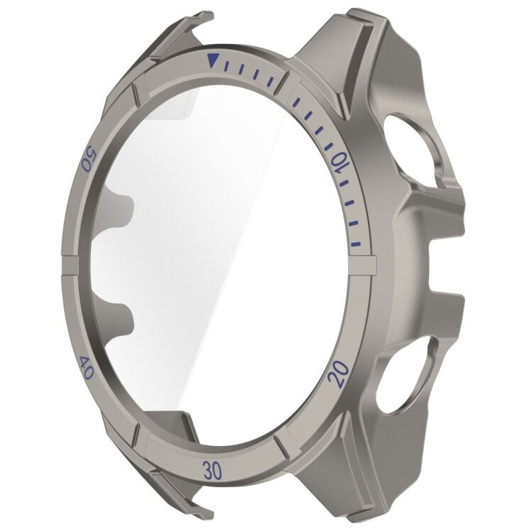 Защитный чехол Deexe Watch Case для Garmin Fenix 8 (47mm) - Titanium Steel / Blue: фото 2 из 7