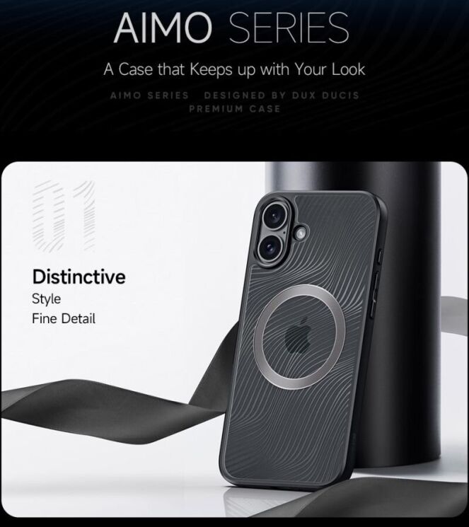 Защитный чехол DUX DUCIS Aimo Series Magnetic (FP) для Apple iPhone 16 - Black: фото 11 из 14