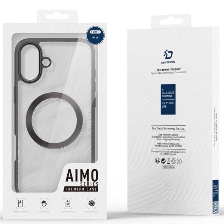 Защитный чехол DUX DUCIS Aimo Series Magnetic (FP) для Apple iPhone 16 - Black: фото 14 из 14