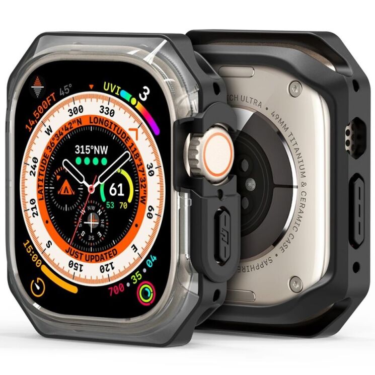 Защитный чехол Dux Ducis Tamo Series для Apple Watch Ultra / Ultra 2 (49mm) - Transparent Black: фото 2 из 11