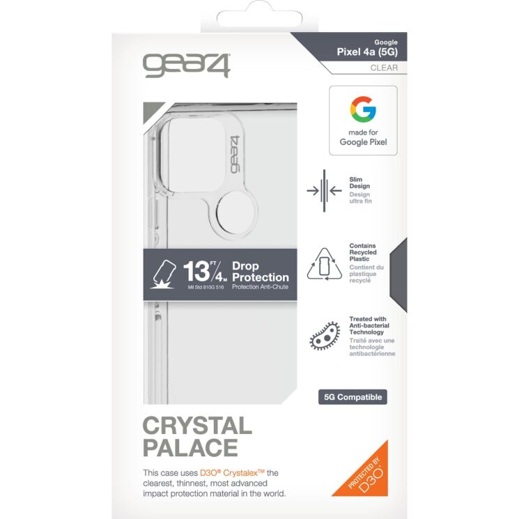 Защитный чехол Gear4 Crystal Palace для Google Pixel 4A (702006088) - Transparent: фото 8 из 11