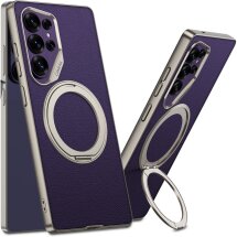 Защитный чехол GKK Leather MagSafe для Samsung Galaxy S26 Ultra (S948) - Purple: фото 1 из 7