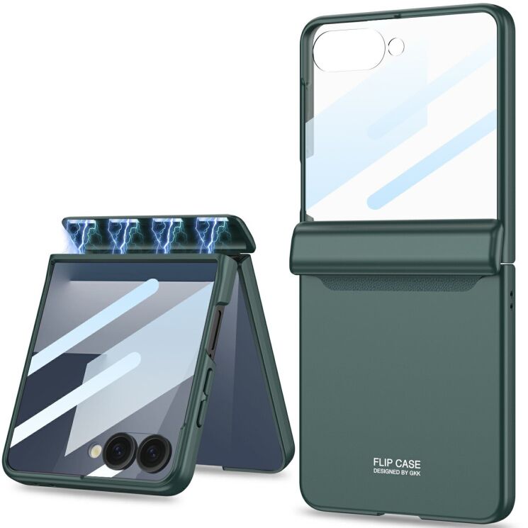 Захисний чохол GKK Magnetic Fold для Samsung Galaxy Flip 7 - Green: фото 1 з 8