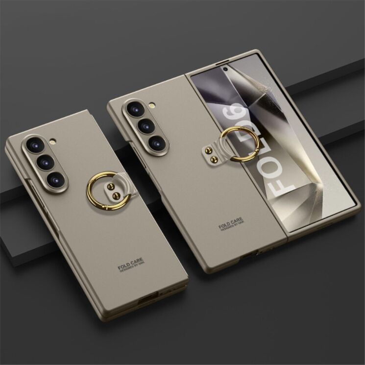 Защитный чехол GKK Ring Holder для Samsung Galaxy Fold 6 - Titanium Grey: фото 2 из 11