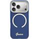 Защитный чехол Guess IML Script Metal MagSafe для iPhone 17 Pro (GUHMP17L5HTCSMSB) - Blue (403263L). Фото 2 из 9